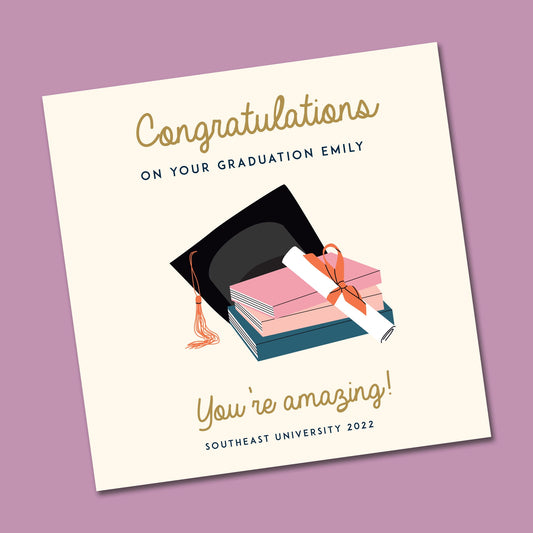 Personalised Graduation Card - Graduated gift - Celebration Card - Graduation Greeting Card - Girl Graduation Card - GRAD01