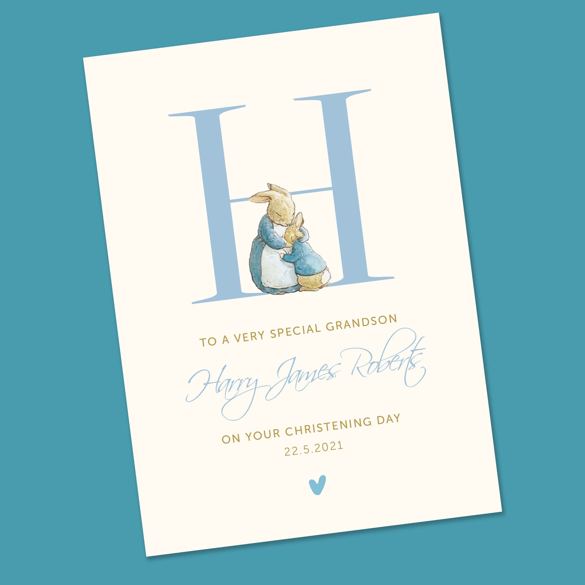 Personalised Christening Card - Baby Naming Keepsake