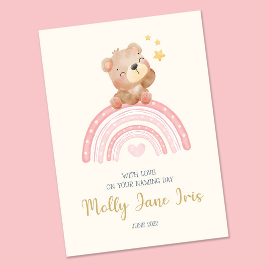Personalised Christening Card for Girl - Baby