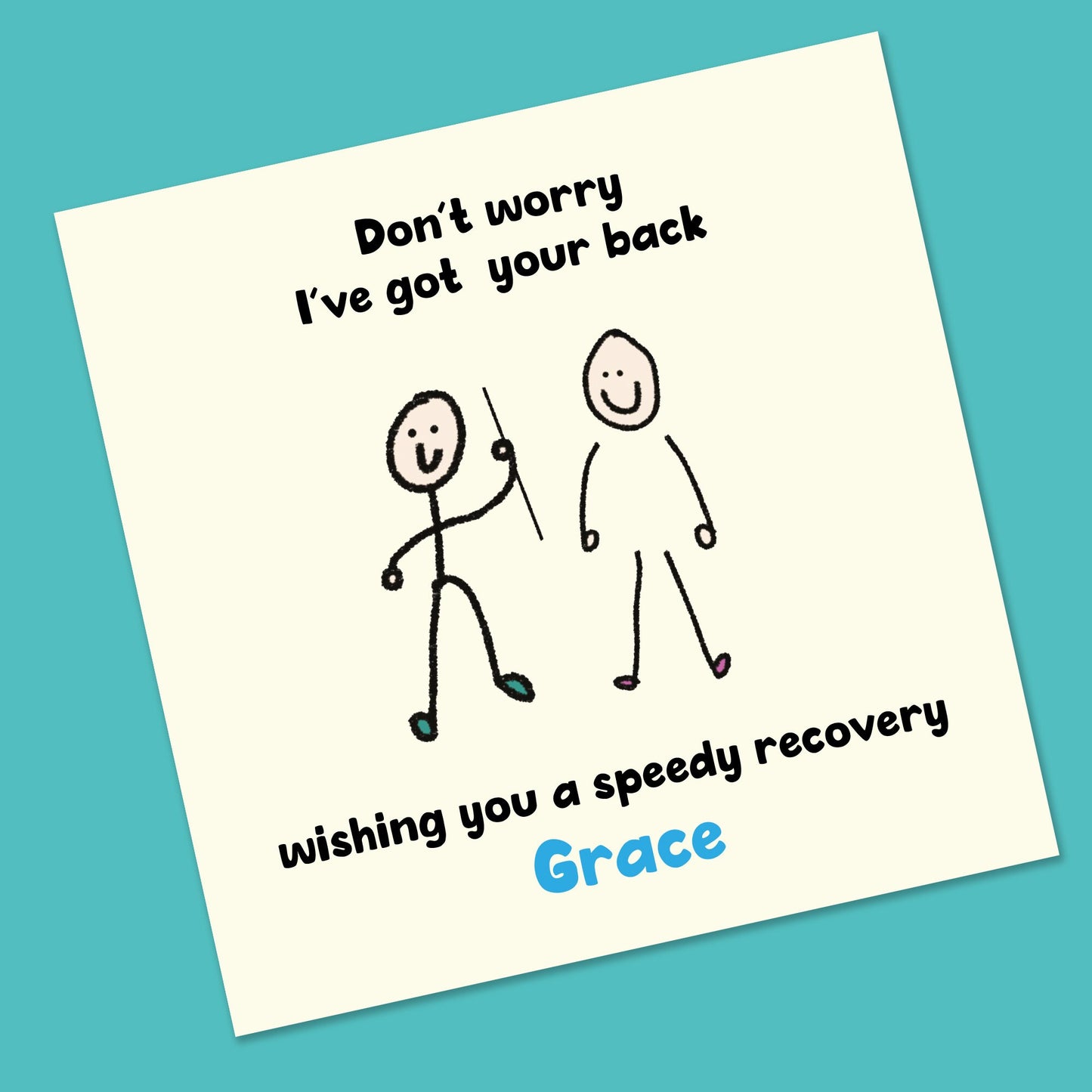 Get well soon card - Funny Get Well soon card - Personalised get well soon card