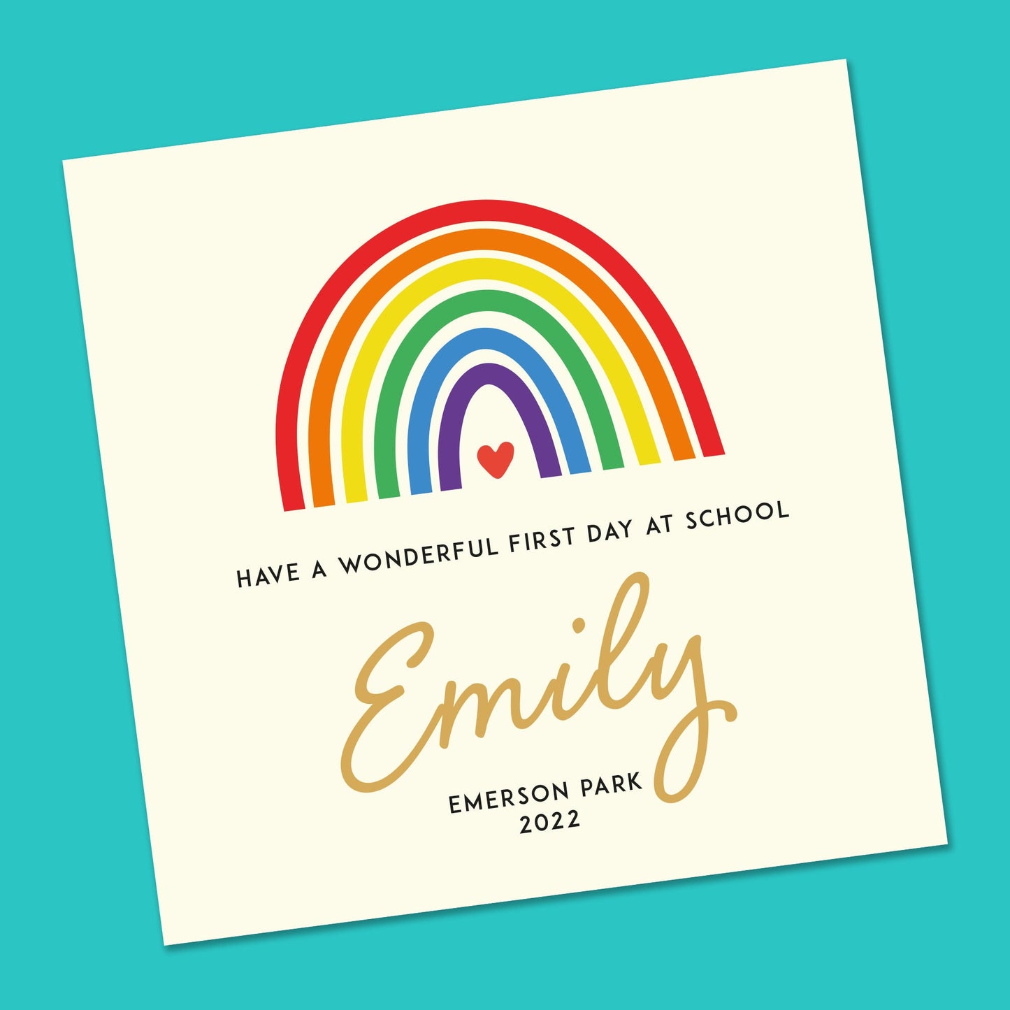 First Day at School Card Personalised 6x6"
