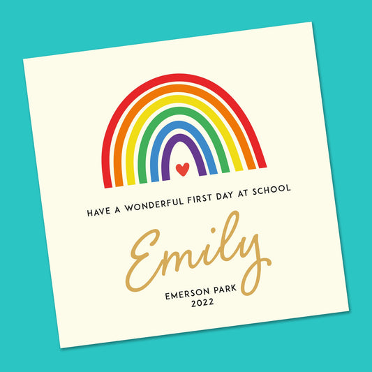 First Day at School Card Personalised 6x6"
