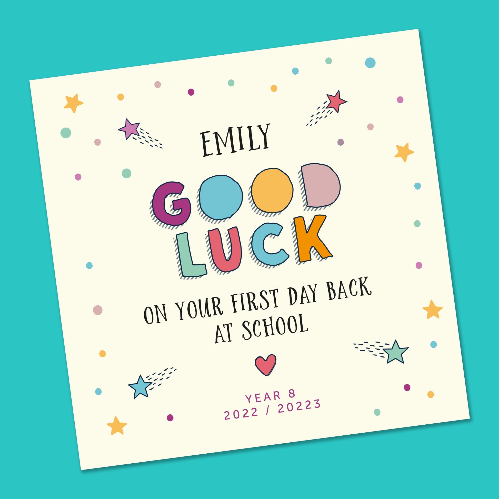 First Day at School Card - Personalised