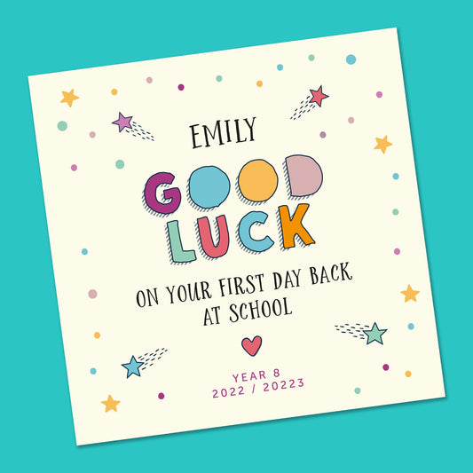 First Day at School Card - Personalised