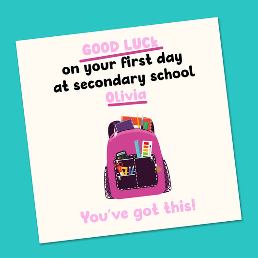 First Day at School Card - Personalised