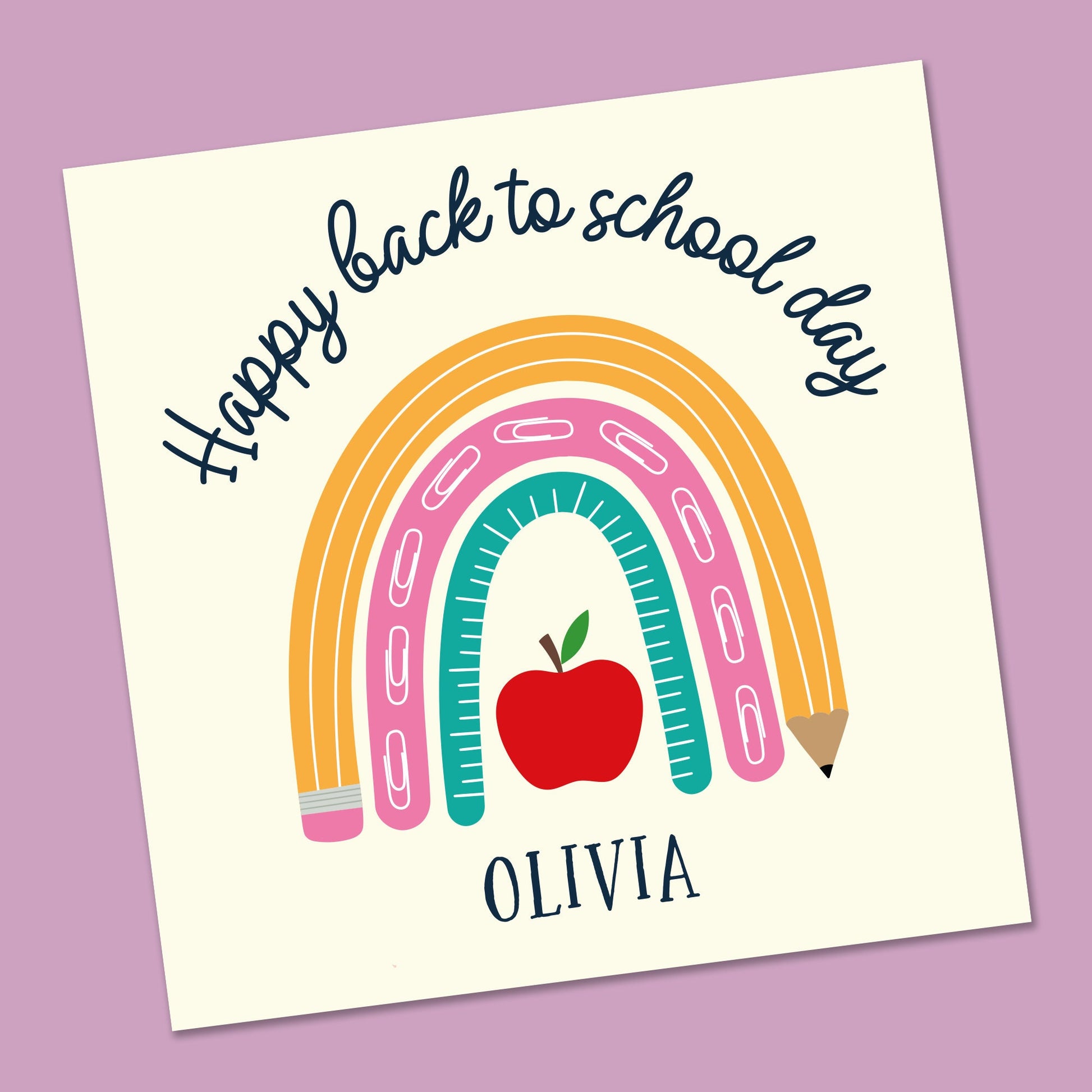 Back to School Card - Personalised 6" x 6"