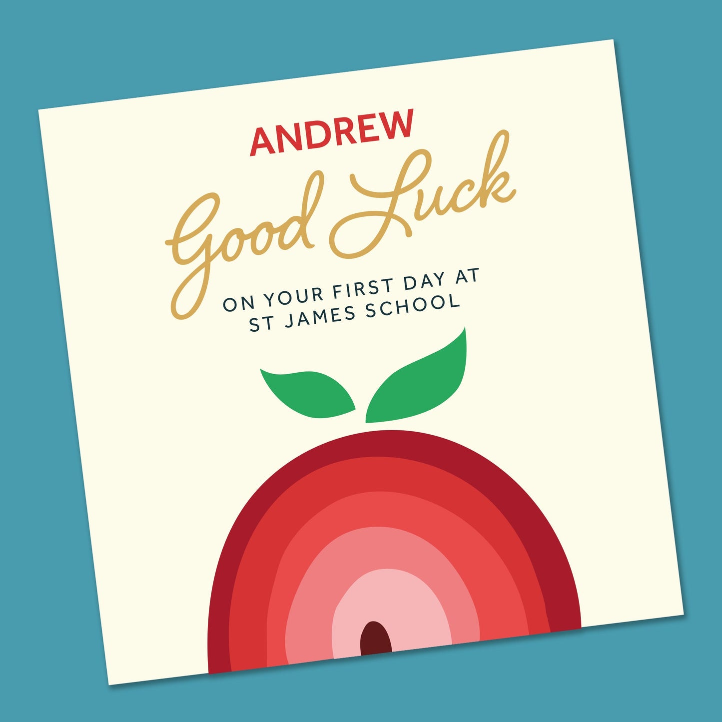 First day at School Card, First day of Secondary School, Back to school card, New School Card, Personalised good luck card