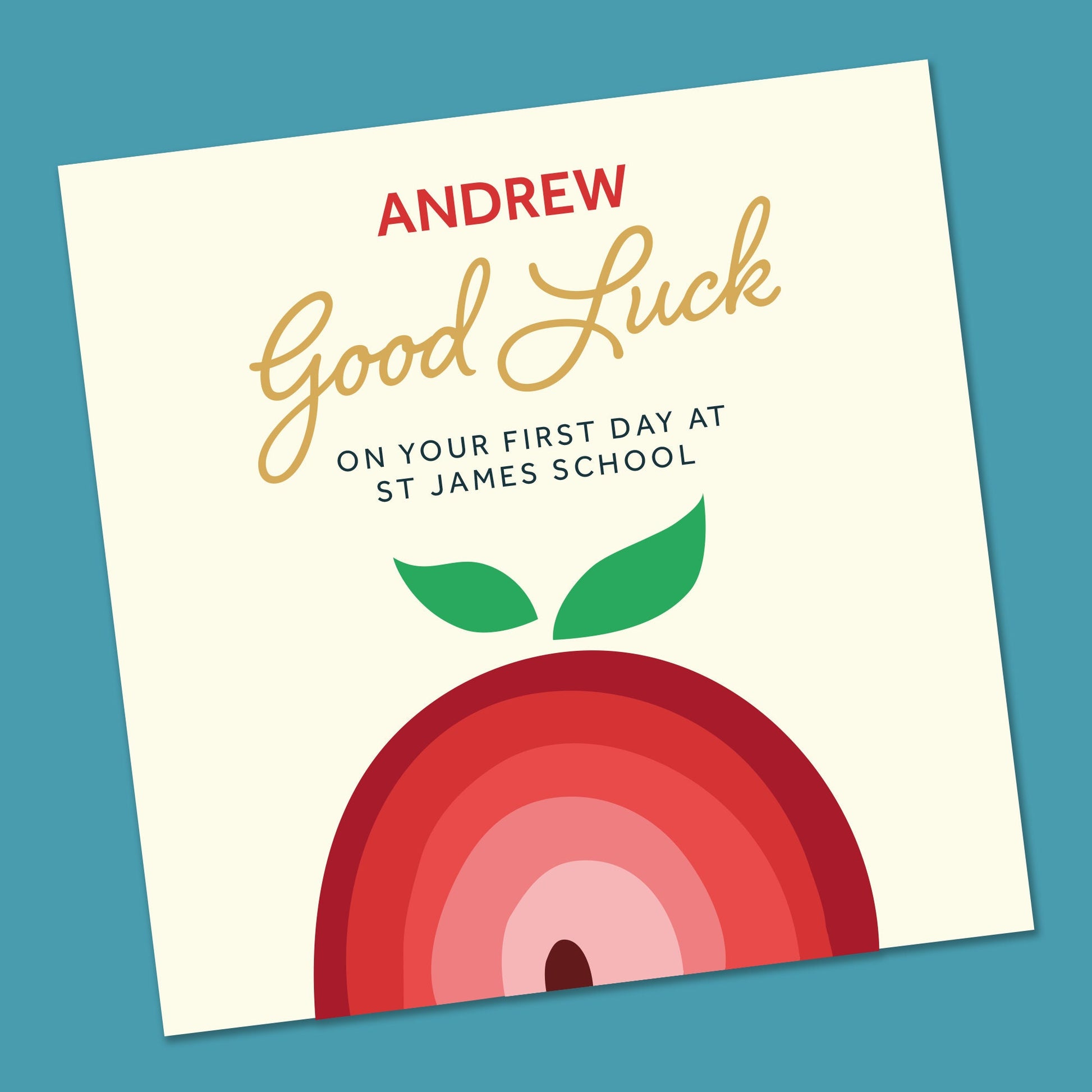 First day at School Card, First day of Secondary School, Back to school card, New School Card, Personalised good luck card