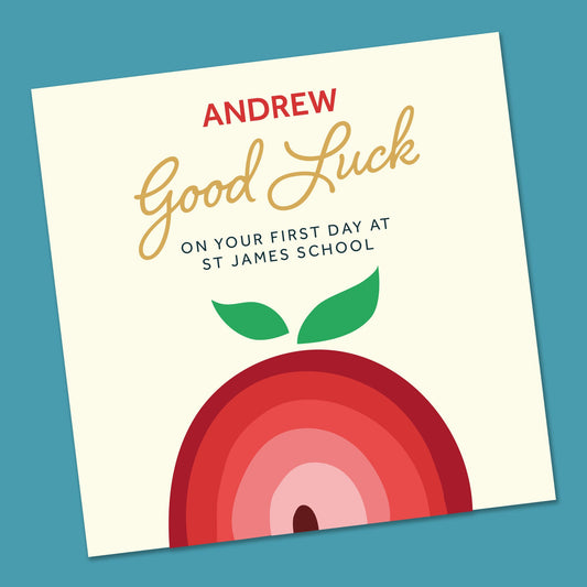 First day at School Card, First day of Secondary School, Back to school card, New School Card, Personalised good luck card