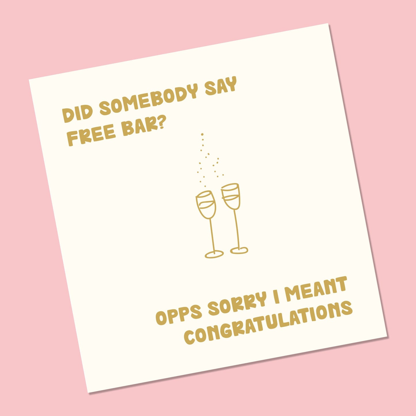 Funny Engagement Card - 6x6" Blank Inside