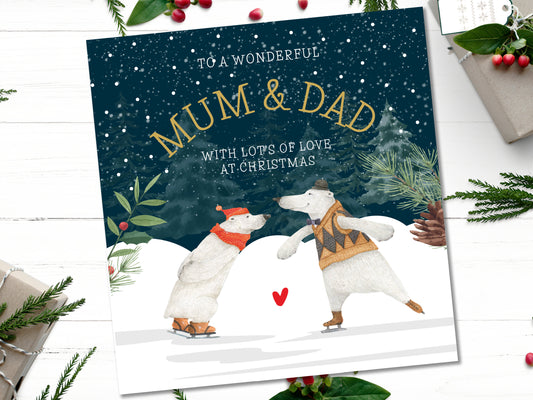 Mum and Dad Christmas Card, Personalised Christmas Card for Mum and Dad, Mum & Dad Christmas card, Mum Christmas card