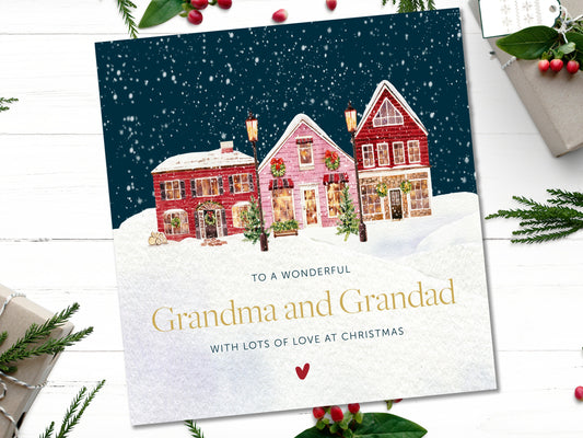 Personalised Christmas Card Grandparents - 135mm