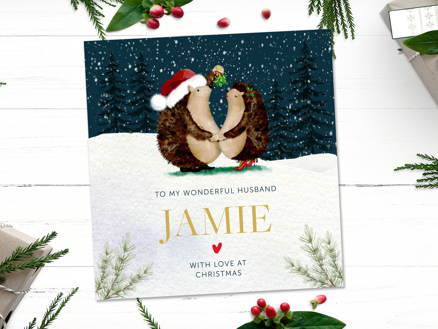 Christmas Card Husband - Penguin Handmade