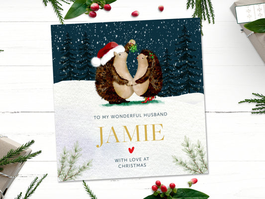 Christmas Card Husband - Penguin Handmade