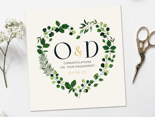 Personalised Initials Engagement Card 6x6"