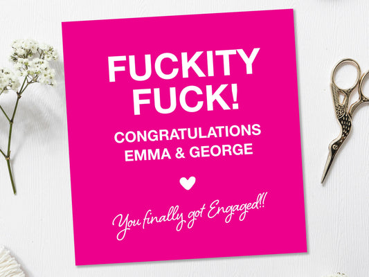 Funny Personalized Engagement Card - 6x6"