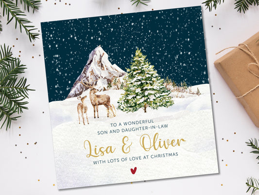 Christmas Card for a Couple, Personalised Christmas Card, Son and Daughter-in-law card, Daughter and Son-in-law card, Christmas gift