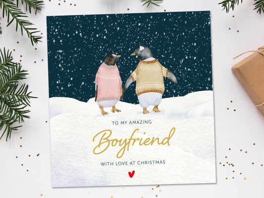 Christmas Card Boyfriend Penguin 5x5"