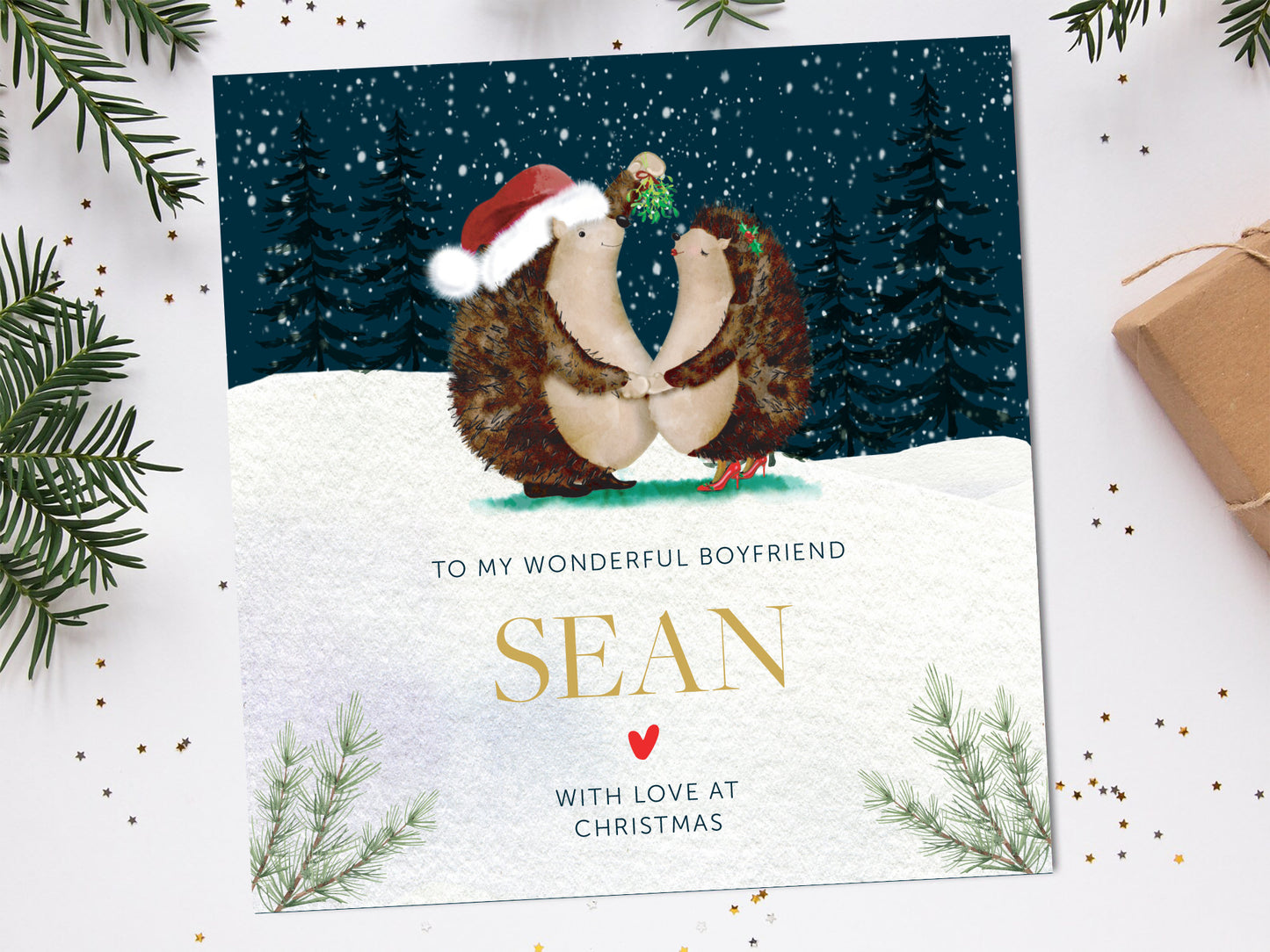 Christmas Card Boyfriend Hedgehog