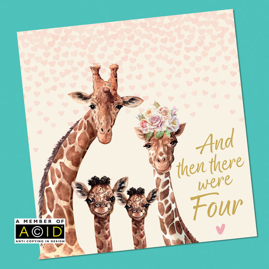Personalised New Baby Card 6"x6" Boy Girl