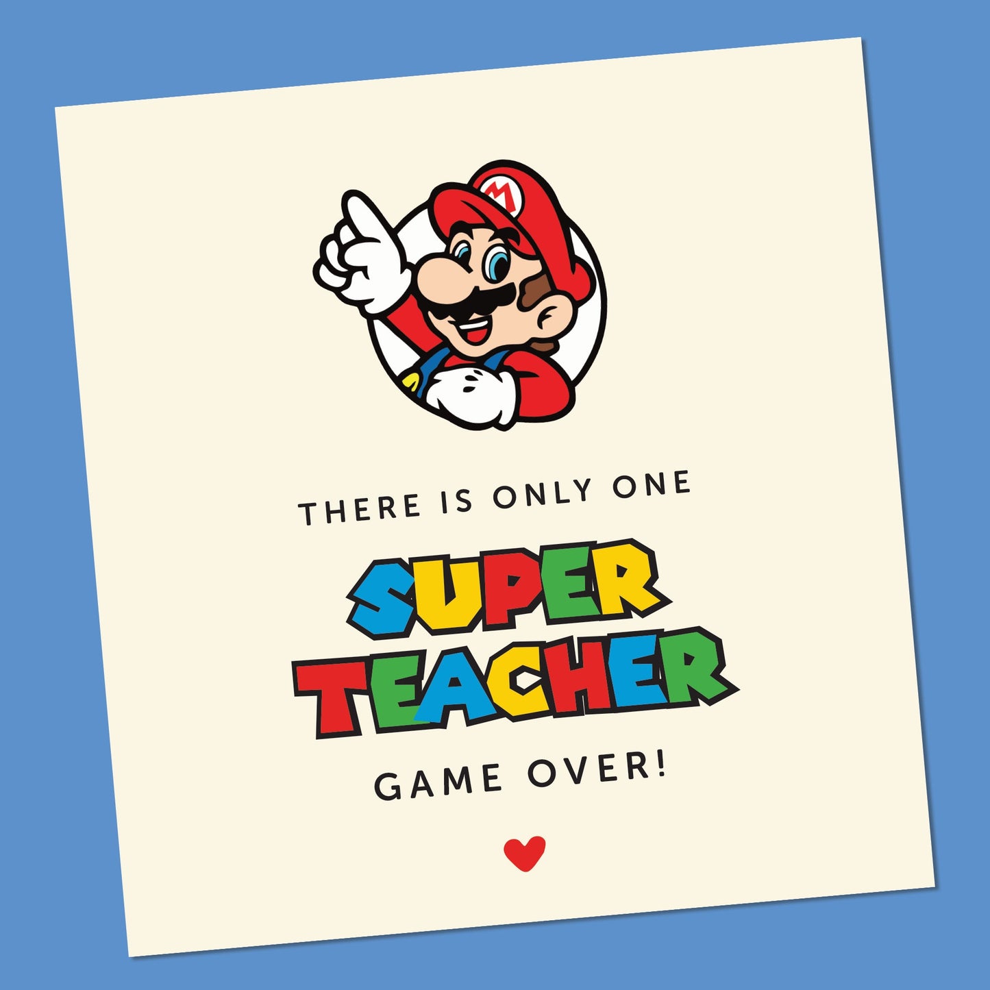 Funny Teacher Thank You Card - Super Mario