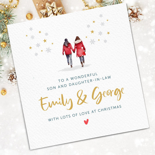 Christmas Card for a Couple, Personalised Christmas Card, Son and Daughter-in-law card, Daughter and Son-in-law card, Christmas gift