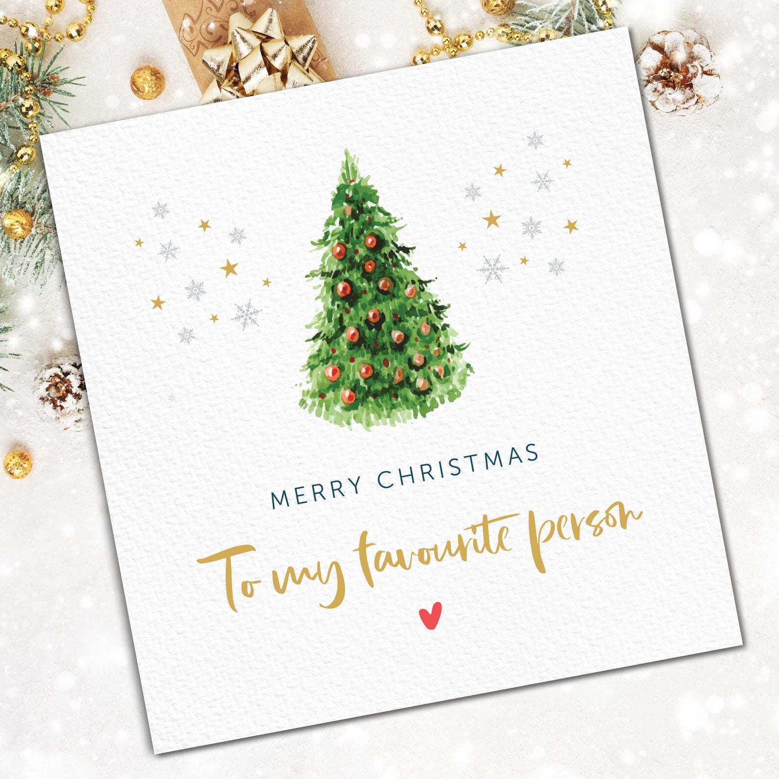 Christmas Card for Him or Her - Blank Inside