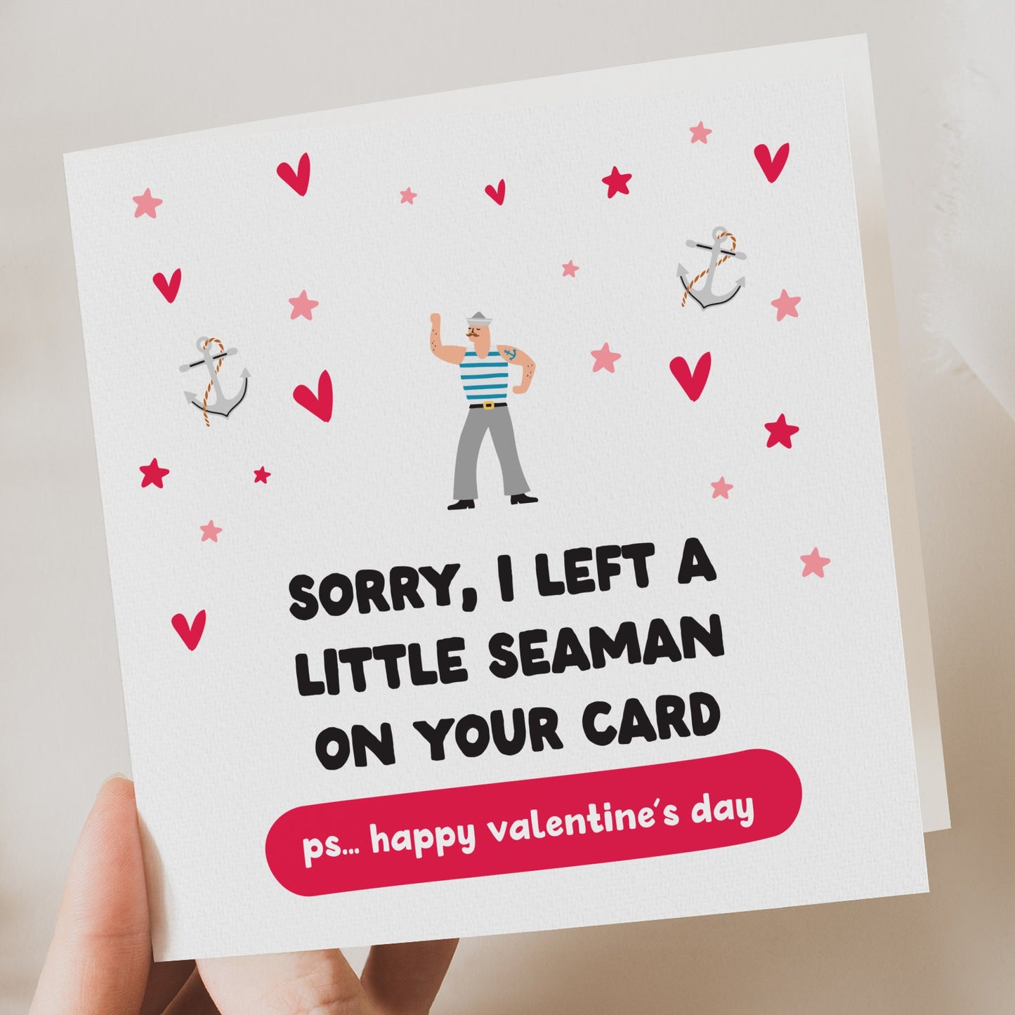 Funny seaman valentines card for wife, girlfriend