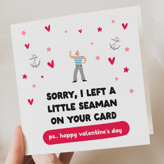 Funny seaman valentines card for wife, girlfriend