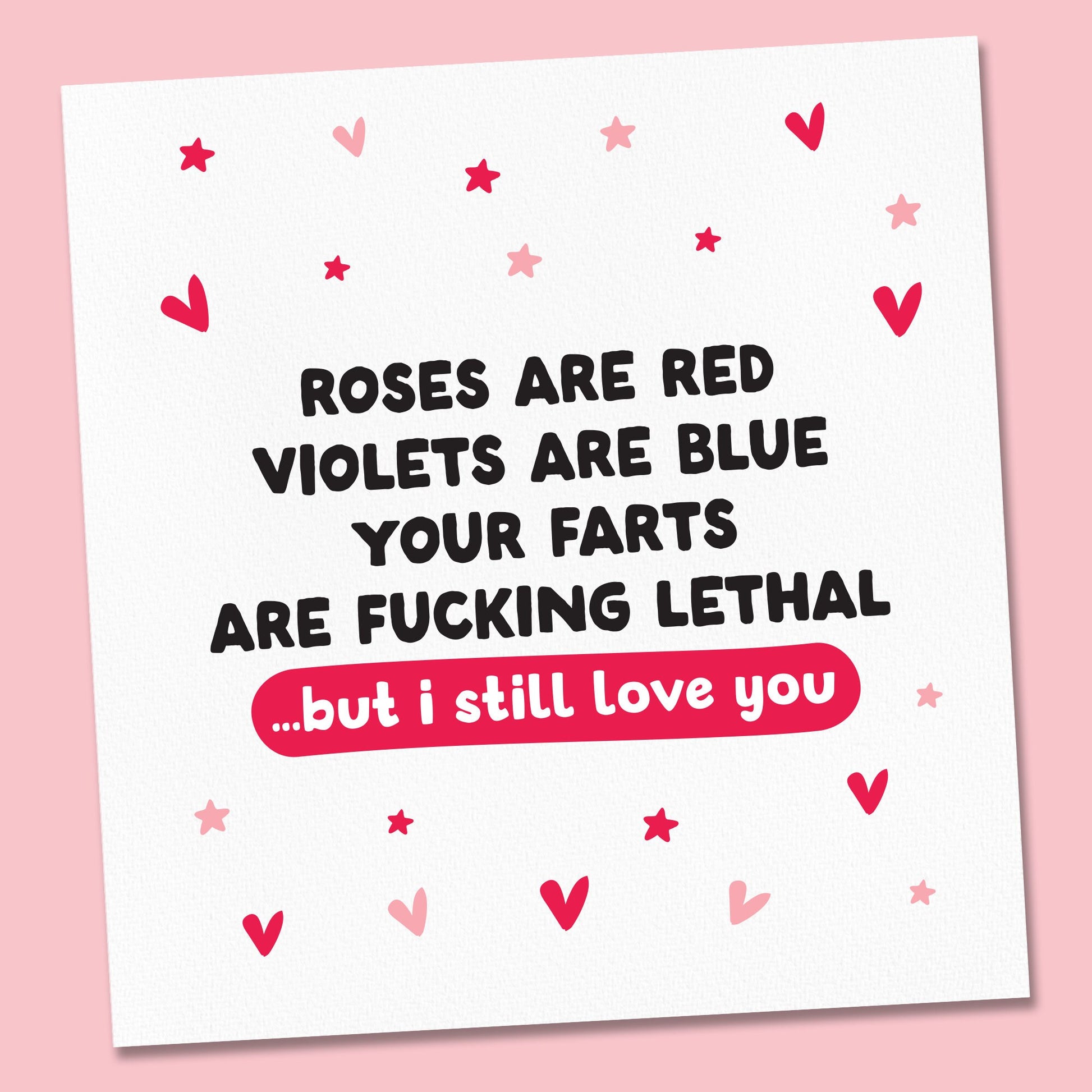 Funny valentines card, roses are red