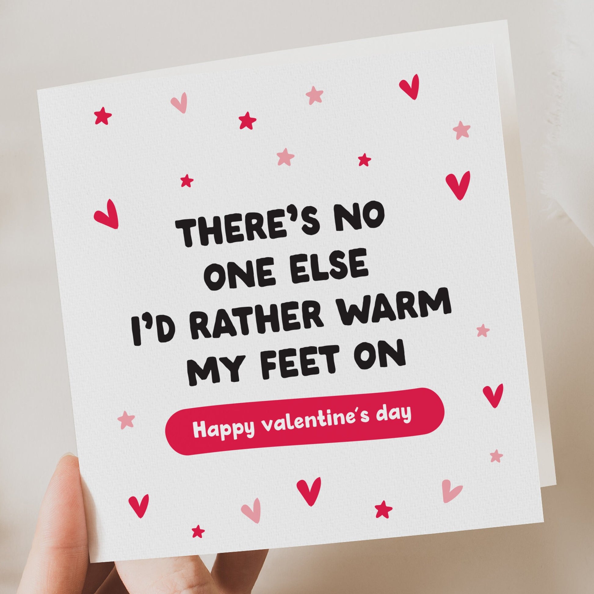 Funny warm my feet valentines card