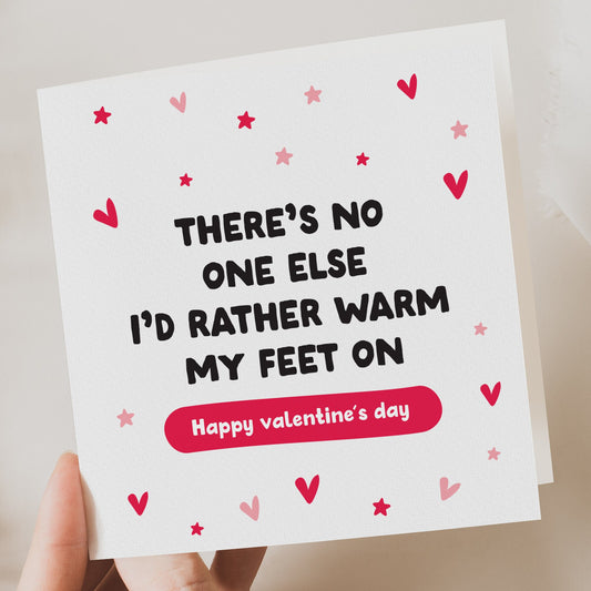 Funny warm my feet valentines card