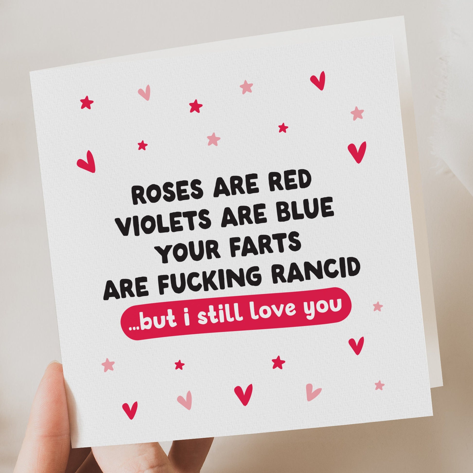 Funny valentines card, rude card