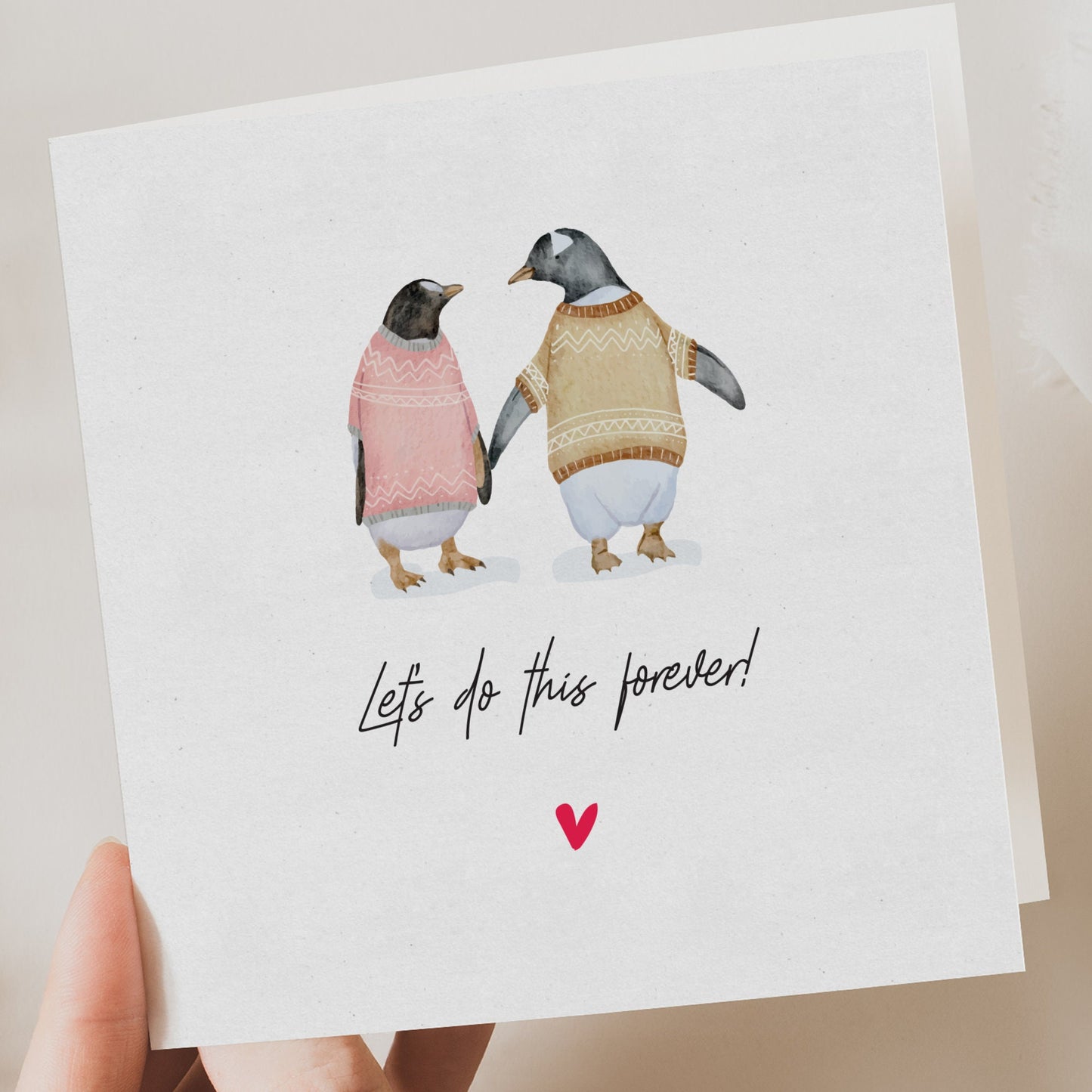 Penguin valentines card