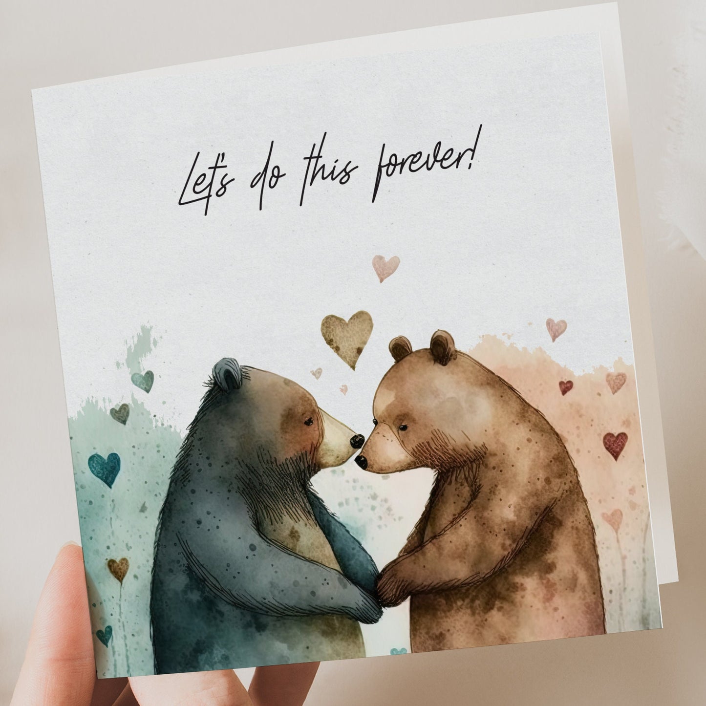Bear Love Valentine's Card, Valentines wife, Anniversary card, Card for Girlfriend, BOYFRIEND, husband, Card for her, for Him, Valentine's (Copy)