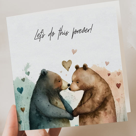 Bear Love Valentine's Card, Valentines wife, Anniversary card, Card for Girlfriend, BOYFRIEND, husband, Card for her, for Him, Valentine's (Copy)