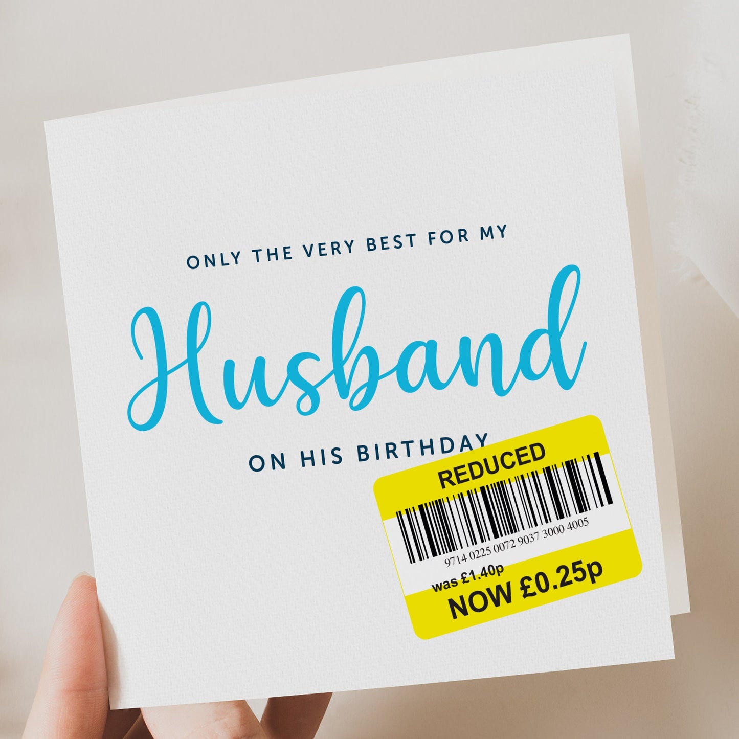 Birthday Card for Husband - Funny Yellow Sticker