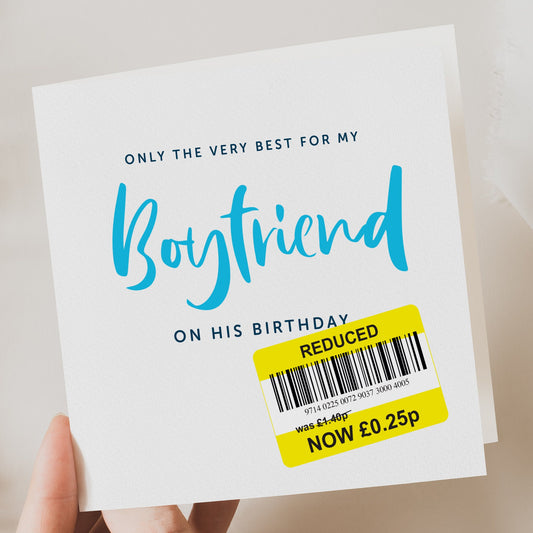 Funny Birthday Card for Boyfriend - 6" x 8"