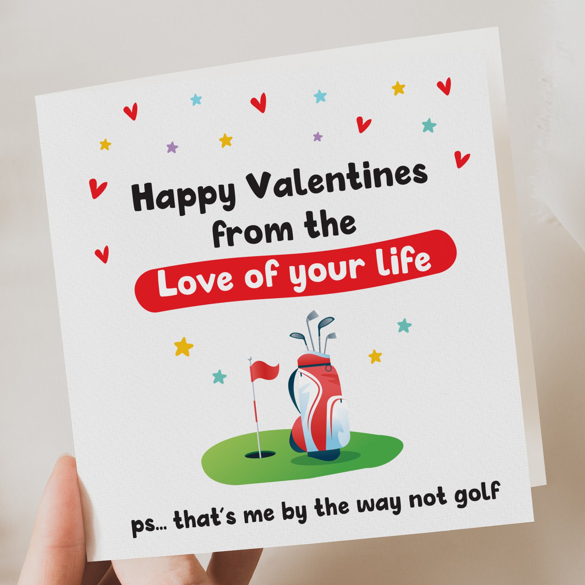 Funny Valentines card Husband Golf