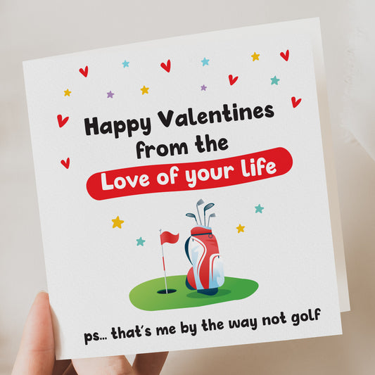 Funny Valentines card Husband Golf