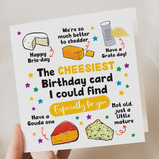 Funny Birthday Card - Cheese Theme