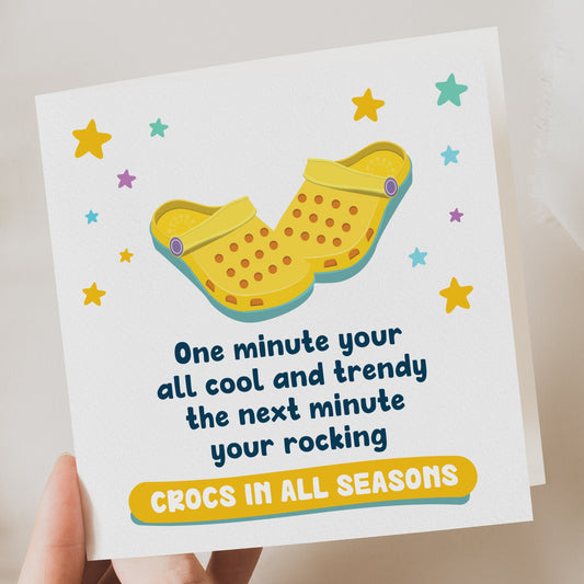 Funny birthday card with crocs