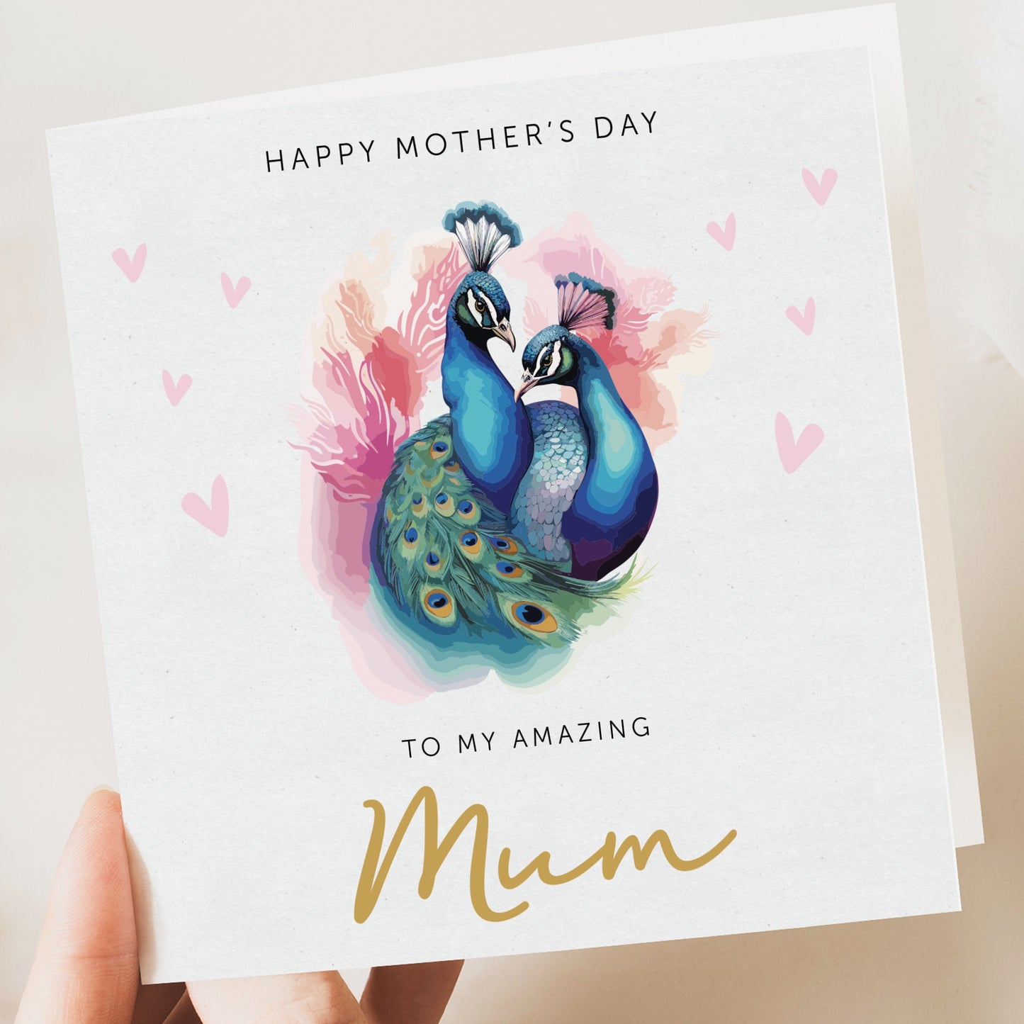 Mother's Day Card | Mothers Day Card | Peacock Mothers Day Card | Mummy Mothers day card | Card from Daughter | Card for Nana