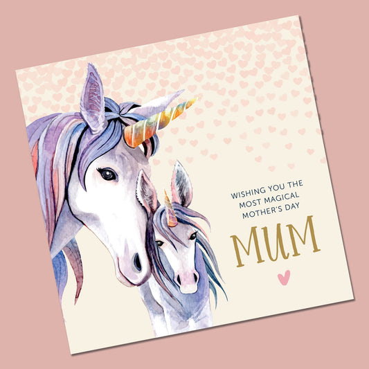 Mother's Day Card - Unicorn Personalised 135mm