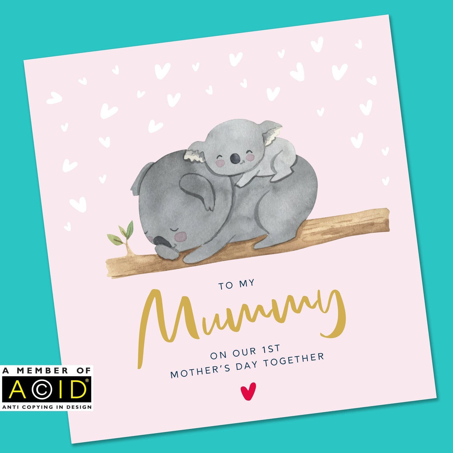 Mother's Day Card - Handmade Floral Koala 6x6"
