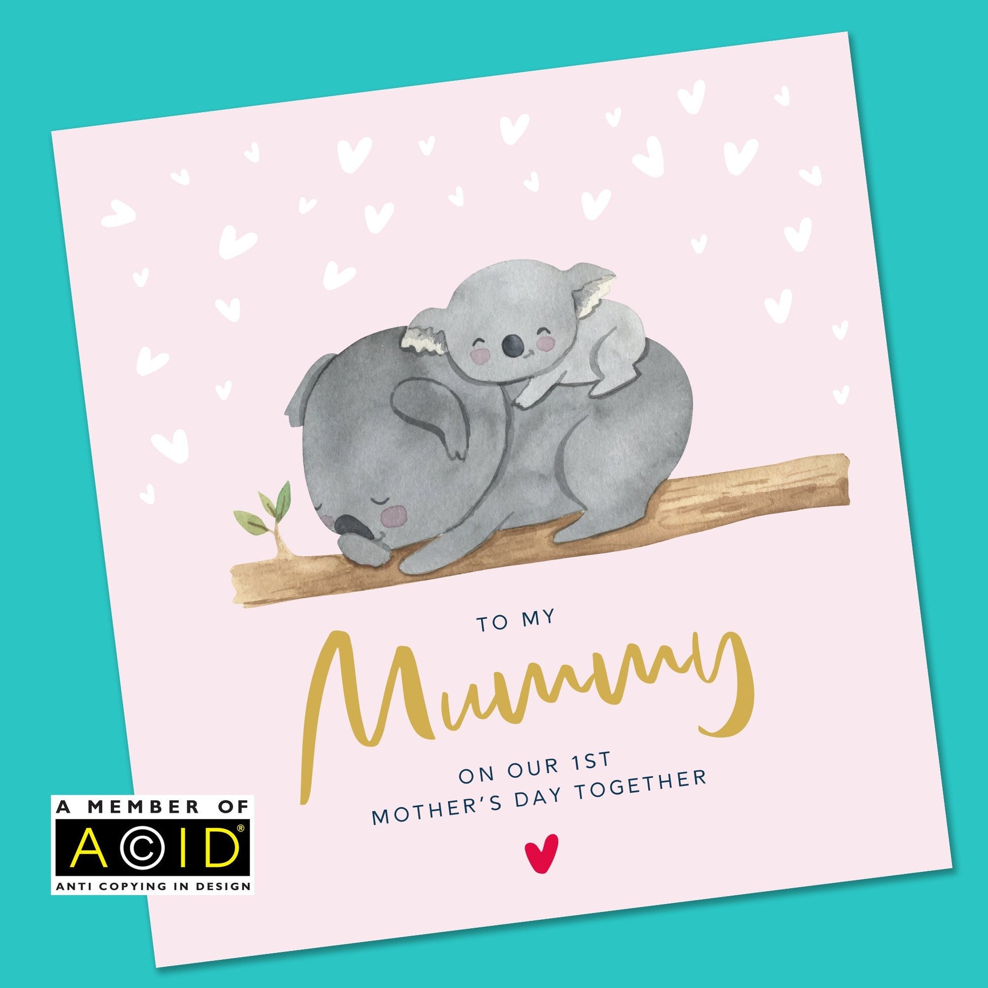 Mother's Day Card - Handmade Floral Koala 6x6"