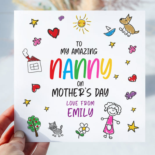 Nanny Mothers Day Card, Personalised Mothers Day Card Nan, Grandma Mothers Day Card, Card For Grandparent, Mothers Day Card To Nanny, Nan