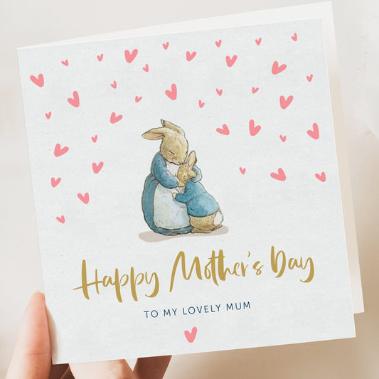 Mother's Day Card - Cute Rabbit Personalised