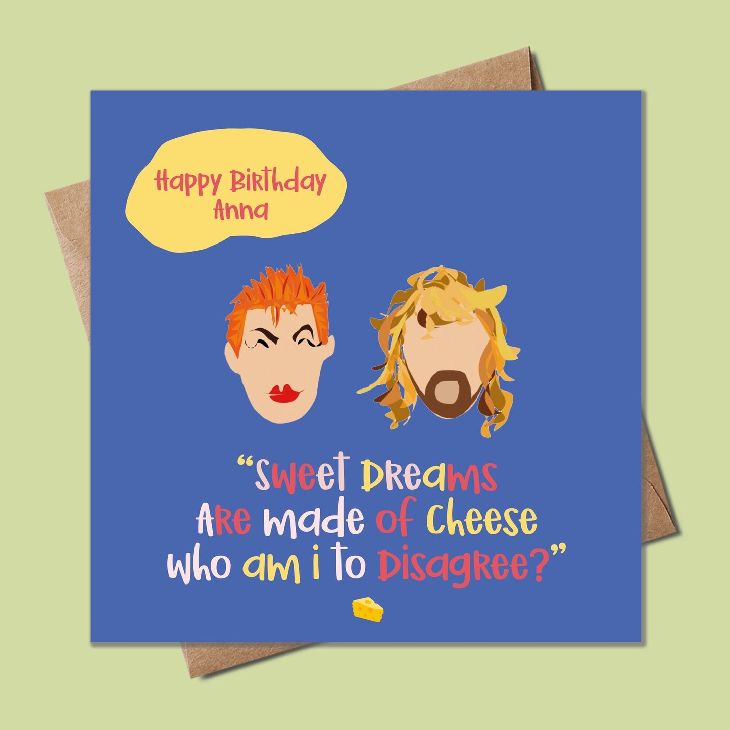 Funny Birthday Card - Sweet Dreams Cheese