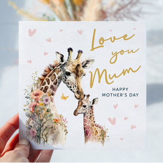 Giraffe Mothers day card